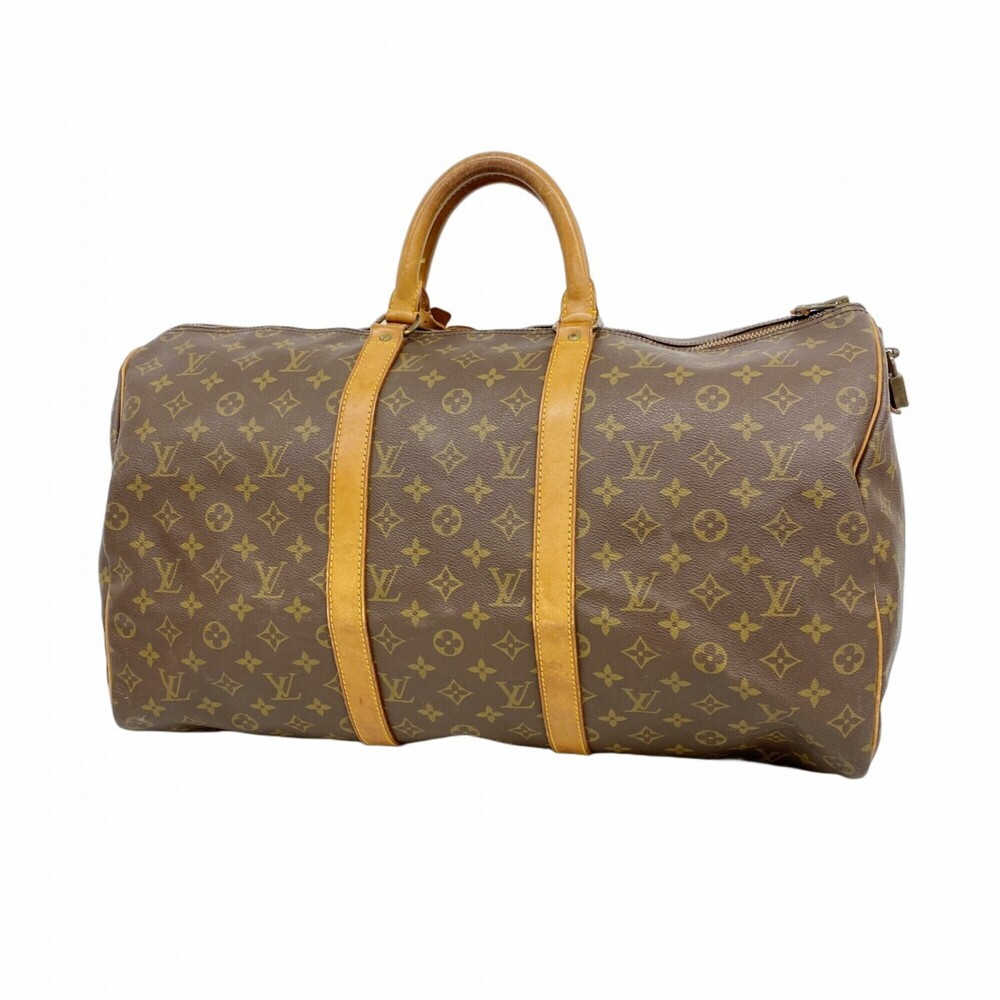 LOUIS VUITTON Authentic Brown Monogram Keepall 50 Boston Bag - Picture 1 of 11